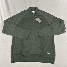 KJUS Golf Pullover Kulum Half Zip XL Dark Olive Wool Polyamide MSRP $279 picture