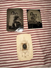 Antique Miniature Tin Type Images Dollhouse Size picture