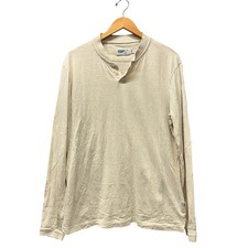 Wellen Henley Shirt Mens Large Long Sleeve Cream Soft Coastal Cotton Huckberry picture