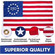 Patriotic Betsy Ross 1776 Flag 3x5 Limited Edition picture