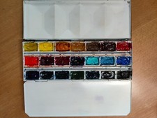 Winsor and Newton - artist watercolor  21 full pans in heavyweight palette box picture