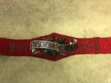 Antique 1900s German Needlepoint Belt Waistband Gut Frisch Froh Traditional Folk picture