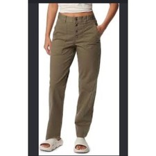 Columbia Womens 24W Holly Hideaway Cotton Pants Stone Green Utility Gorpcore NEW picture