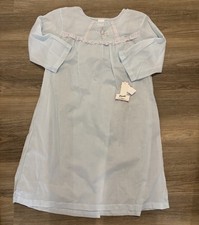 Vintage Carole Hospital Gown Blue Embroided  Open Back New Women’s Medium picture