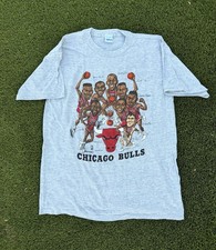 Vintage Chicago Bulls Salem Sportswear  Slam Dunk Caricature T-shirt L XL 80s picture
