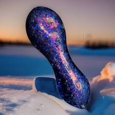 Freezable Glitter Glass Pipe Cooling Tobacco Hand Pipe picture