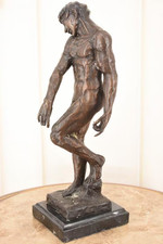 Adam Bronze Statue Auguste Rodin Sculpture Marble Vintage Man Decor Art Home picture