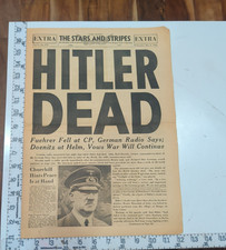 1945 Stars & Stripes PARIS EDITION HITLER DEAD WWII May 2 EXTRA Complete Origina picture