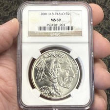 2001-D American Buffalo Silver Dollar $1 NGC MS69 Commemorative picture