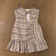 Parker NY Women's Size 6 Colorful Mini Hudson Risa Stripe Dress NWT picture