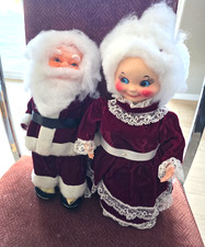 Vintage Harold Gale Santa Claus And Mrs. Claus Dolls Christmas Decorations MCM picture