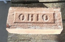 VINTAGE RECLAIMED OHIO RED CLAY BRICK STAMPED ANTIQUE GARDEN LANDSCAPE picture