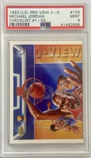 Michael Jordan 1993-94 Upper Deck Pro View 3D Checklist PSA 9 Bulls picture