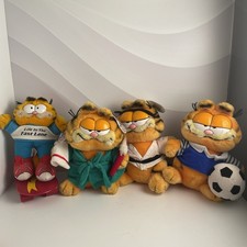 Lot of 4 Vintage Garfield Plush Skateboard Bathrobe Karate Soccer Cat Dakin 1981 picture