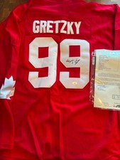 OILERS KINGS HALL OF FAMER WAYNE GRETZKY SIGNED TEAM CANADA JERSEY JSA LOA picture