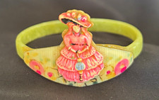 1930s celluloid child’s bracelet rare find Lady in Pink Dress picture
