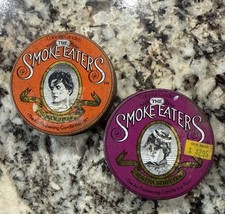 2-Vintage Colonial Candles “The Smoke Eaters” Air Freshener Tin Candles picture
