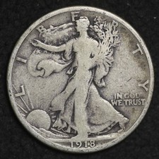 ** 1918-S Walking Liberty Silver Half Dollar NICE  picture