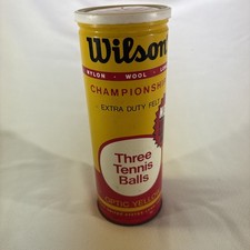Vtg wilson championship tennis ball can bright orange felt sealed unopened picture