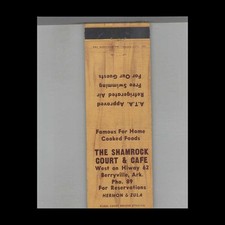 Matchbook Cover The Shamrock Court & Cafe Berryville, AR picture