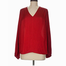 Banana Republic: Red V-Neck Long Sleeve Blouse.  Size M . Excellent condition  picture