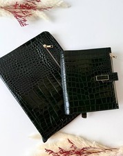 Leather notebook cover A5 big binder 6 rings With Portfolio A4 Padfolio A4. picture