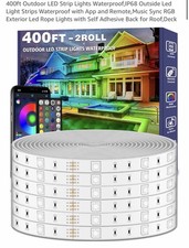 talkhigh 400ft Outdoor LED Strip Light Waterproof IP68 RGB Music Sync App Remote picture