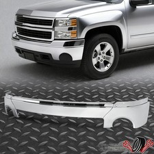 For 07-13 Sierra 1500 Truck Split Chrome Front Bumper Face Bar W/ Fog Light Hole picture