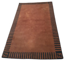 Fendi Casa Rug Vintage Italian Short Pile 1980's picture