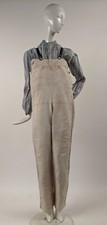 RARE REGENCY 1810 1820 MEN’S BROAD FALL FRONT HAND SEWN LINEN OVERALLS WORKWEAR picture
