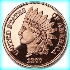 1 oz .999 Fine Copper Round - Indian Head Cent Classic Design picture