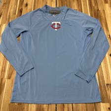 Minnesota Twins Shirt Mens XL Blue Nike Pro Center Swoosh Player Issued MLB picture
