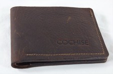 Handmade distressed leather bifold wallet - COCHISE brand picture