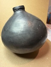 Traditional Hand-Burnished Oaxacan Black Clay Vessel picture