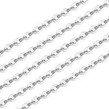 Adabele 10 Feet Sterling Silver 4x3mm Flat Cable Chain Link Findings picture