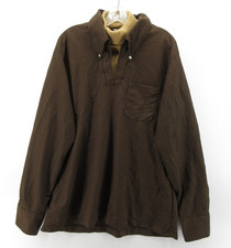 VINTAGE Haband Polo Shirt Men XL Brown 70s 80s Disco Leisure Sweater Collar NEW picture