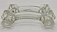 Vintage Clear Glass Curved Drawer Handle Pulls 4