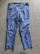 Incotex Slowear Chinolino Mens Blue  Linen Cotton Trousers Chino Pants 36x30 picture