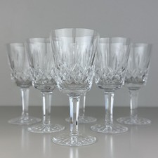 Set of 6 Waterford LISMORE Crystal White Wine Glasses 5 1/2