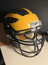 Full Size Schutt Football Helmet Blue Over Maize University Of Michigan Colors picture
