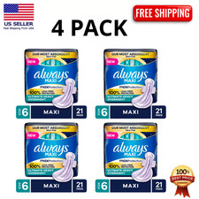 (4 pack) Always Maxi Overnight Pads with Wings, Size 6, 21 picture