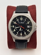 1990’s Vintage L.L. Bean Quartz 40mm Black Dial Swiss Made Men’s Field Watch  picture