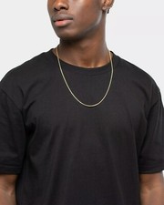 18K Solid Gold Rope Chain Necklace Men 16
