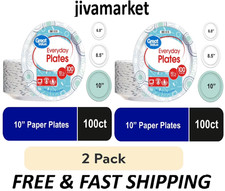 Great Value Disposable Paper Plates, 10 inch, 100 Count Each- Pack of 2 picture
