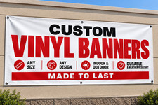 Custom Vinyl Banner 13oz Heavy Duty Waterproof UV Resistant Fast Ship picture