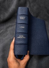 geneva bible 1560 Black Navy Blue  Apocrypha Reformer Notes deuterocanonical picture