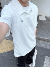 2025 Kith Micro Waffle Drew Polo Large, White picture