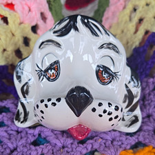 Vintage Hand-Painted Ceramic Hound Dog Eyeglasses Holder Stand picture