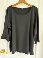 Talbots Tunic Blouse Women’s Top, Dressy, Black, Plus Petite, Size 2XP, EUC picture