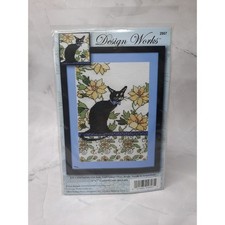 Design Works Counted Cross Stitch Kit Yellow Floral Cat 2807 5x7 picture
